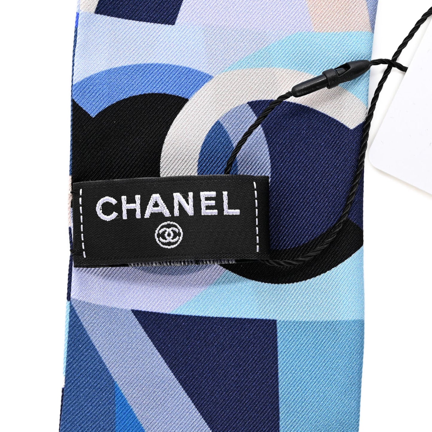Silk CC Slim Bandeau Scarf Blue Multicolor