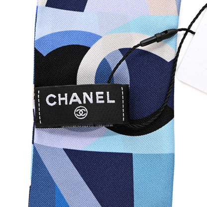 Chanel Silk CC Slim Bandeau Scarf Blue Multicolor 2 of 3