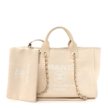 Chanel Mixed Fibers Small Deauville Tote White 3 of 19