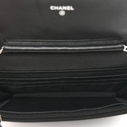 Chanel Patent Quilted Wallet On Chain WOC Black 6 of 12