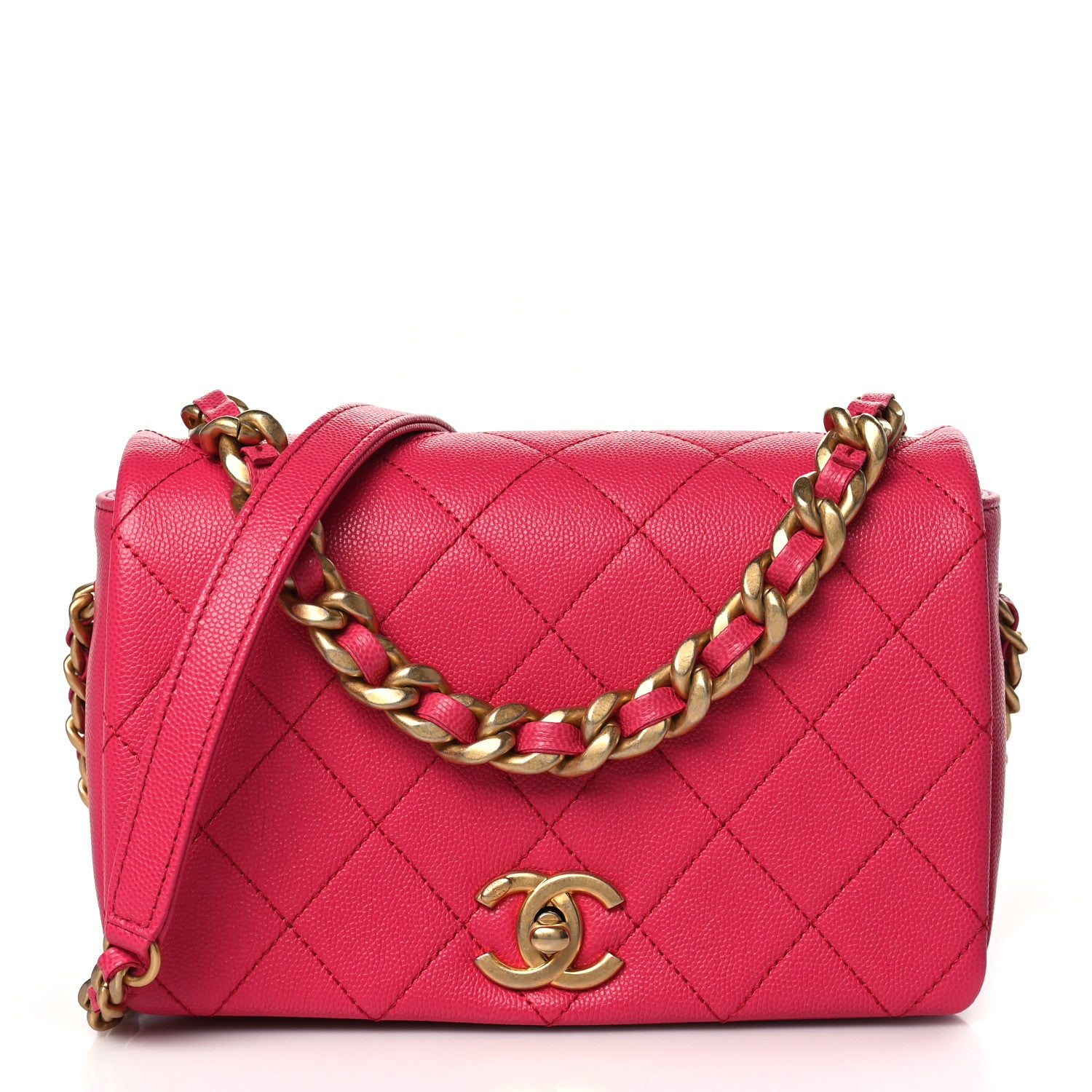 Chanel Caviar Quilted Small Fashion Therapy Flap Bag Dark Pink 1 of 10