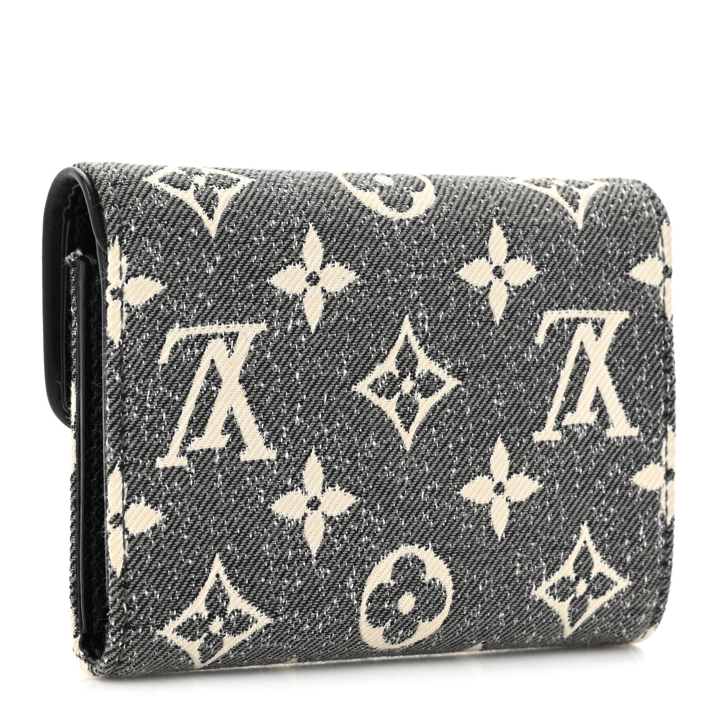 Denim Monogram Jacquard Victorine Wallet Grey