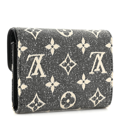 Louis Vuitton Denim Monogram Jacquard Victorine Wallet Grey 3 of 12