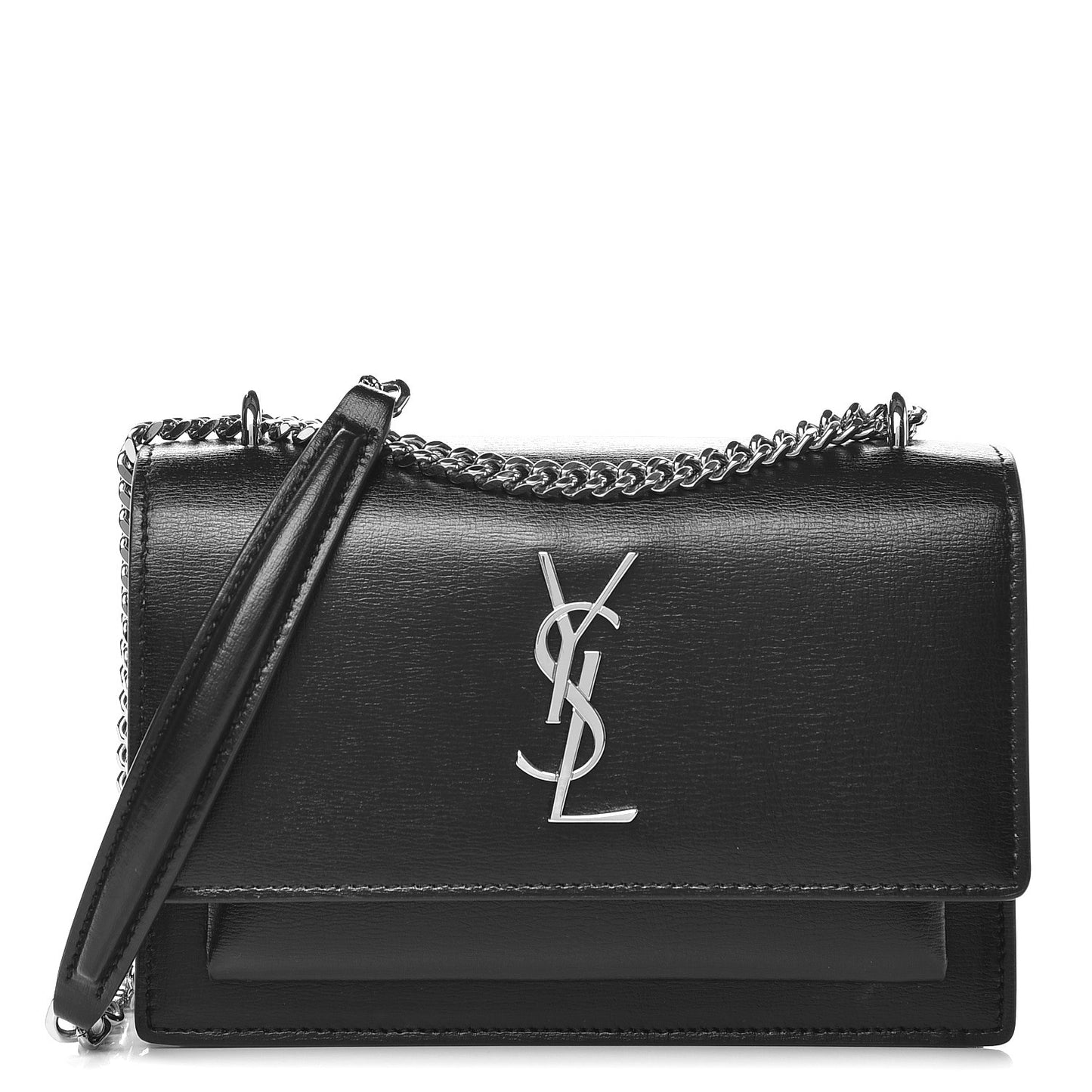 Calfskin Monogram Sunset Chain Wallet Black