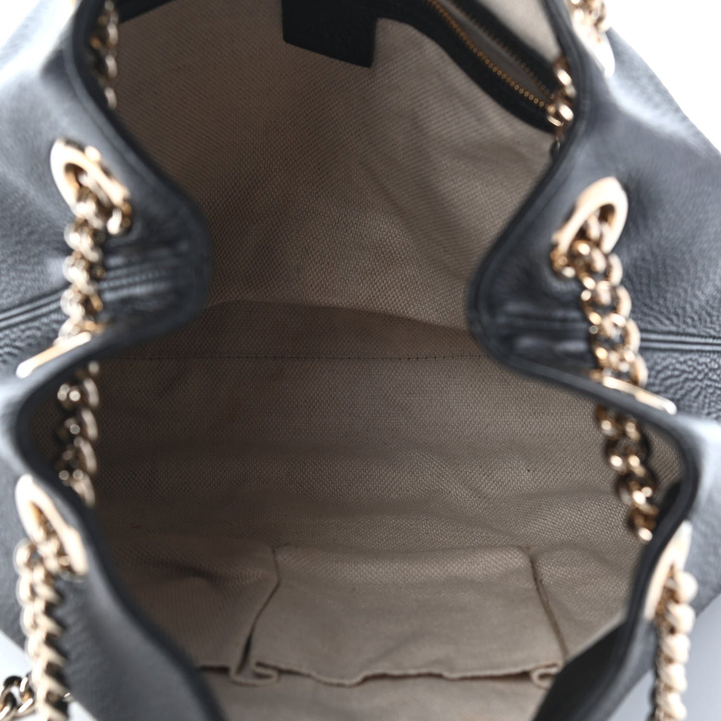 Pebbled Calfskin Medium Soho Chain Shoulder Bag Black