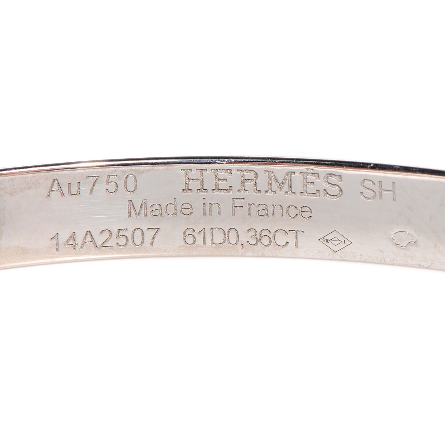 18K White Gold Diamond Kelly PM Bangle Small