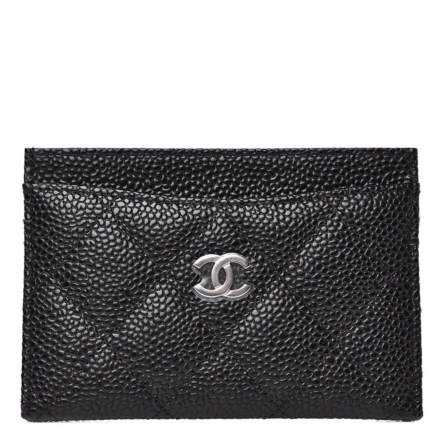 Caviar Quilted Card Holder Black