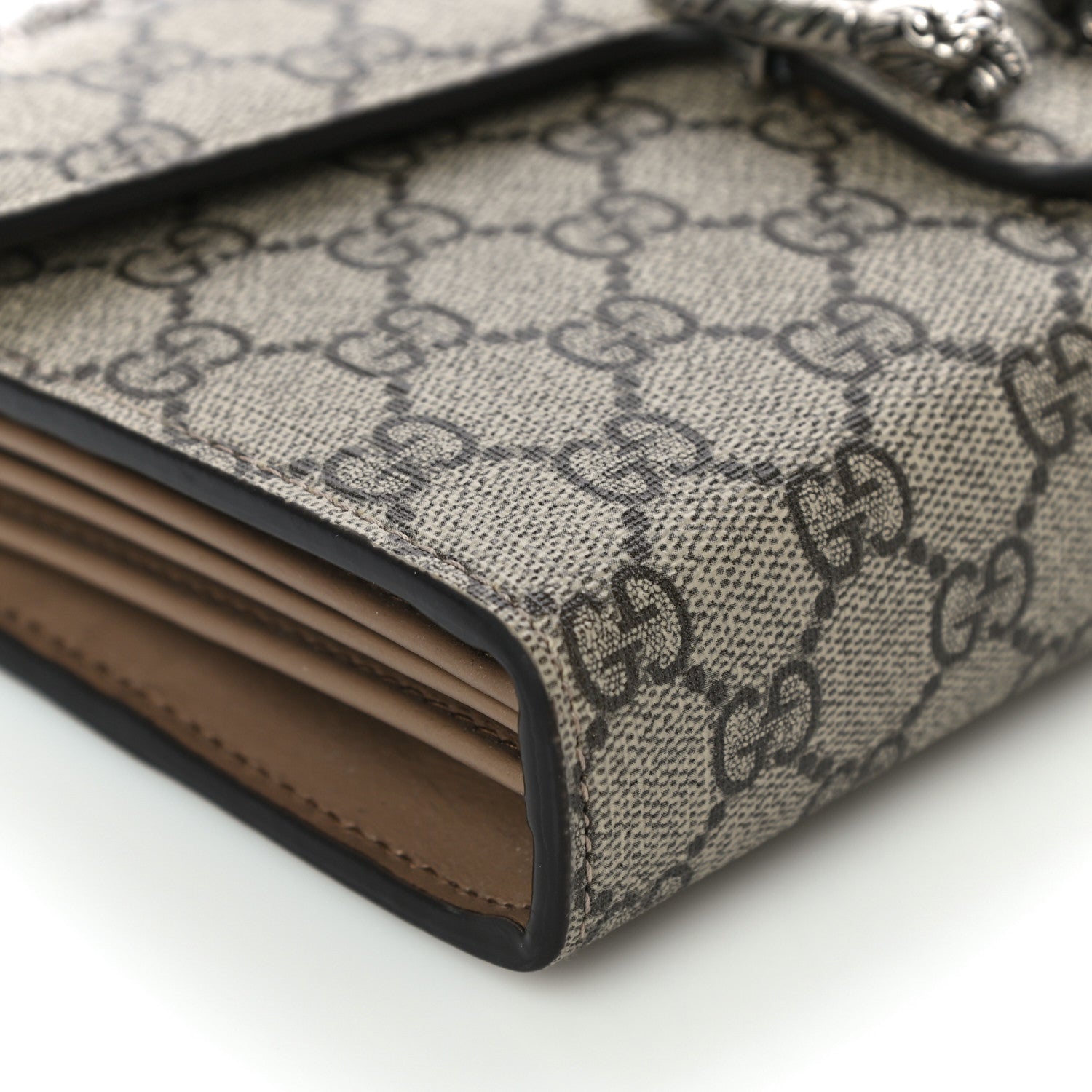 Gucci GG Supreme Monogram Mini Dionysus Chain Wallet Beige Taupe 8 of 10