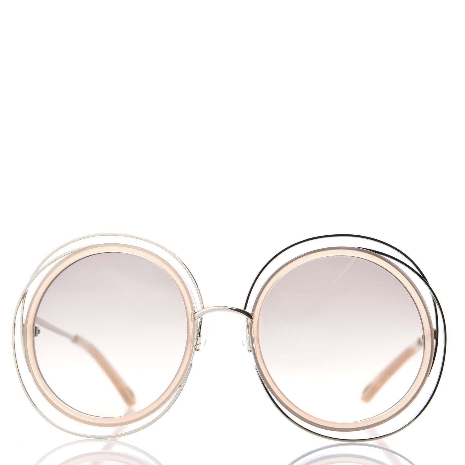 Chloe Oversized Round Carlina Sunglasses CE120S Peach Pink 3 of 8