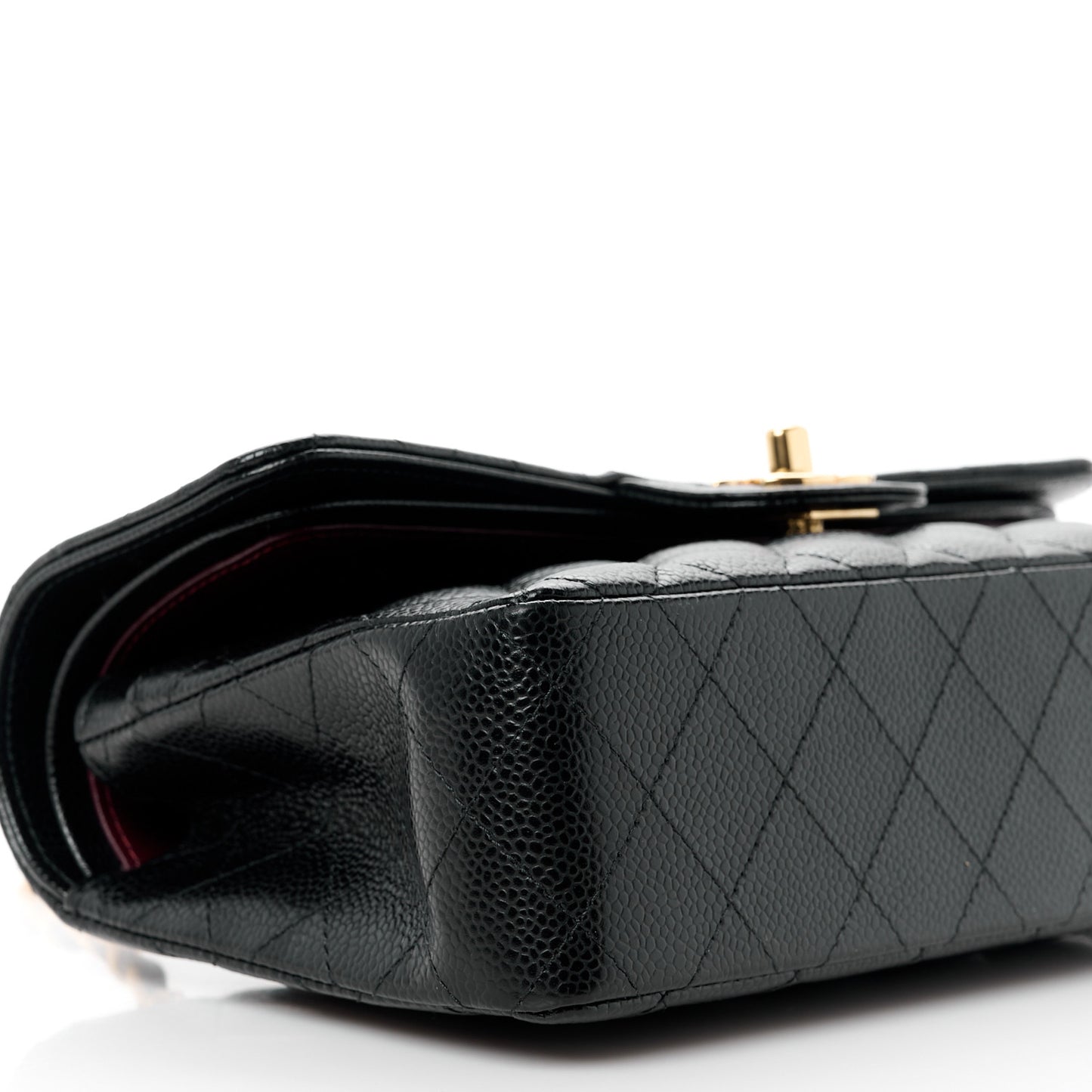 Caviar Quilted Small Double Flap Black