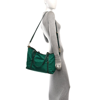 Prada Tessuto Nylon Saffiano Tote Oleandro 2 of 10
