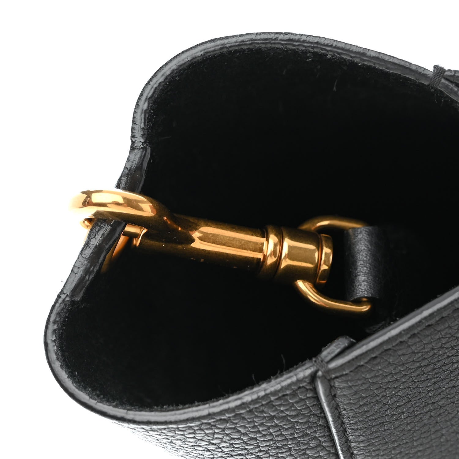 Celine Soft Grained Calfskin Sangle Bucket Bag Black 11 of 12