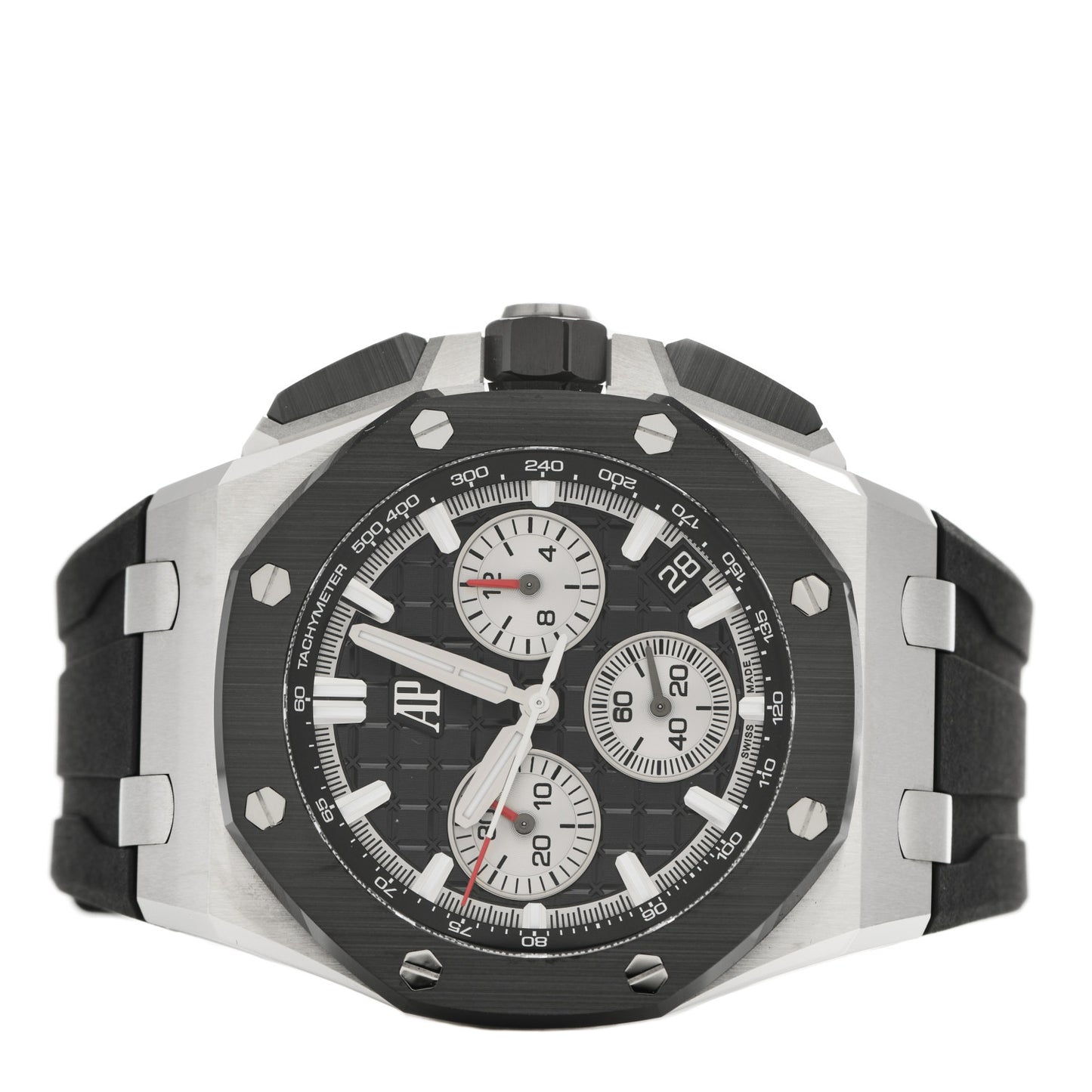 Stainless Steel Ceramic Rubber 43mm Royal Oak Offshore Chronograph Automatic Watch Black 26420SO.OO.A002CA.01