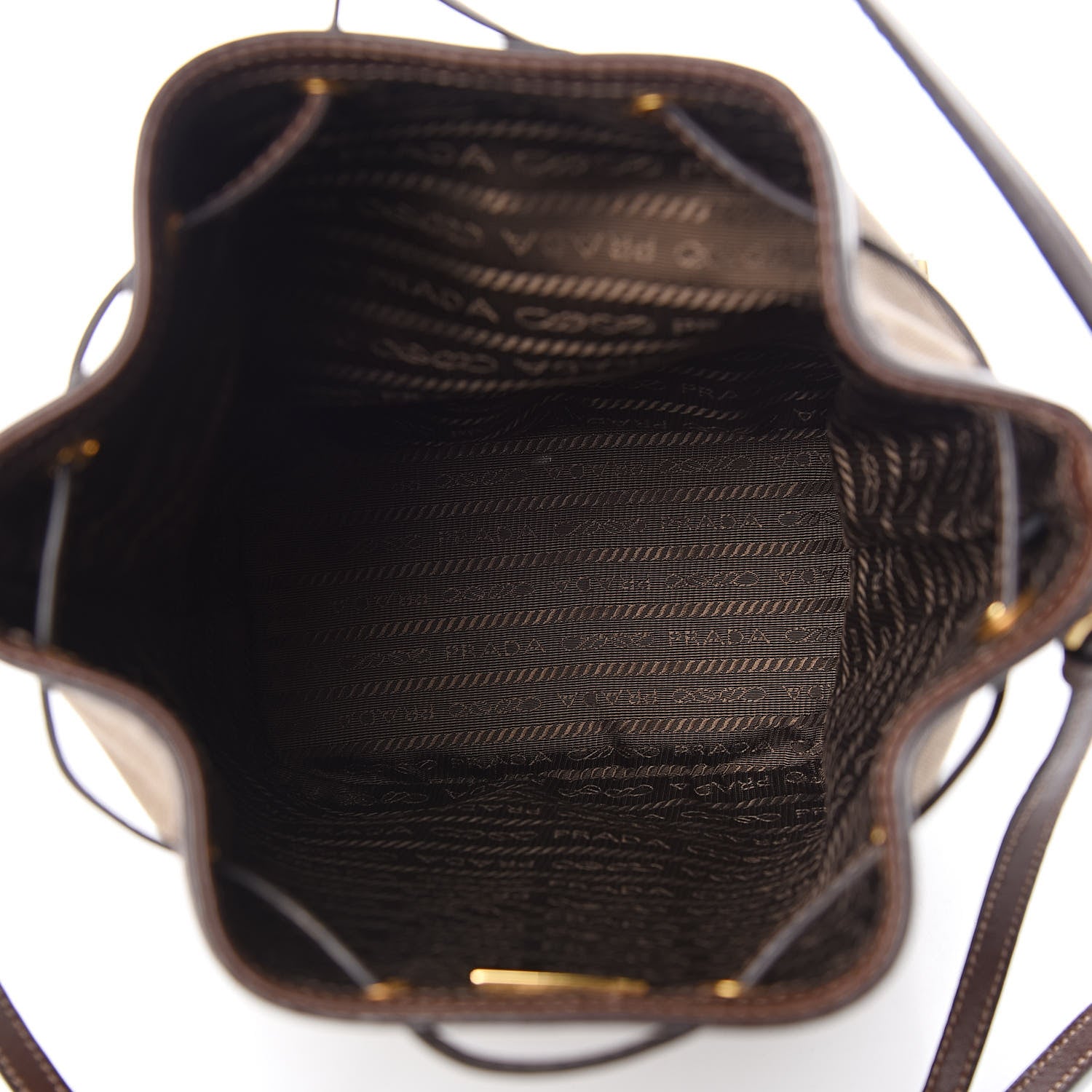 Prada Jacquard Logo Mini Bucket Crossbody Bag Corda Bruciato 5 of 13