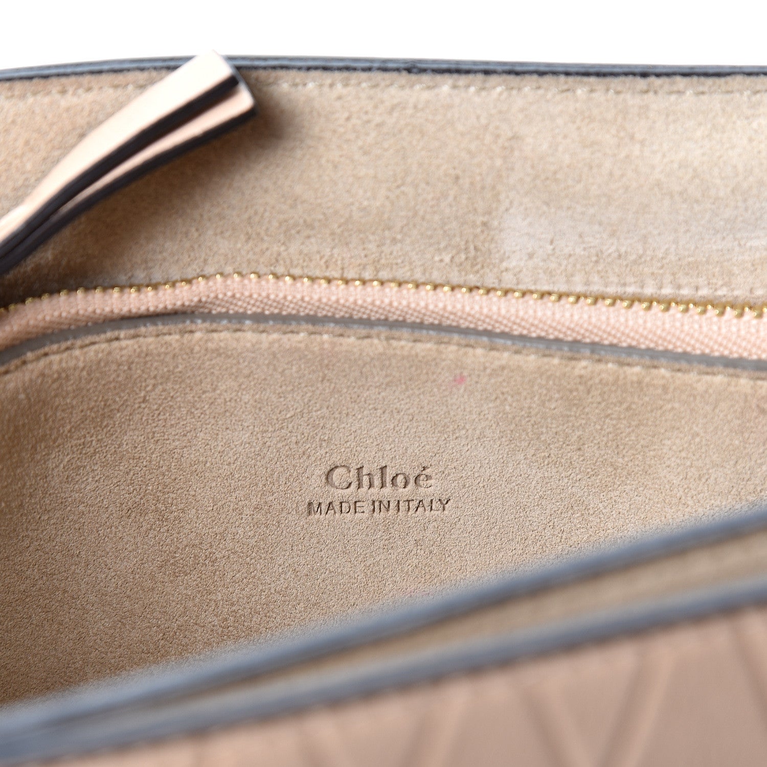 Chloe Calfskin Diamond Embossed Medium Faye Shoulder Bag Beige 5 of 9