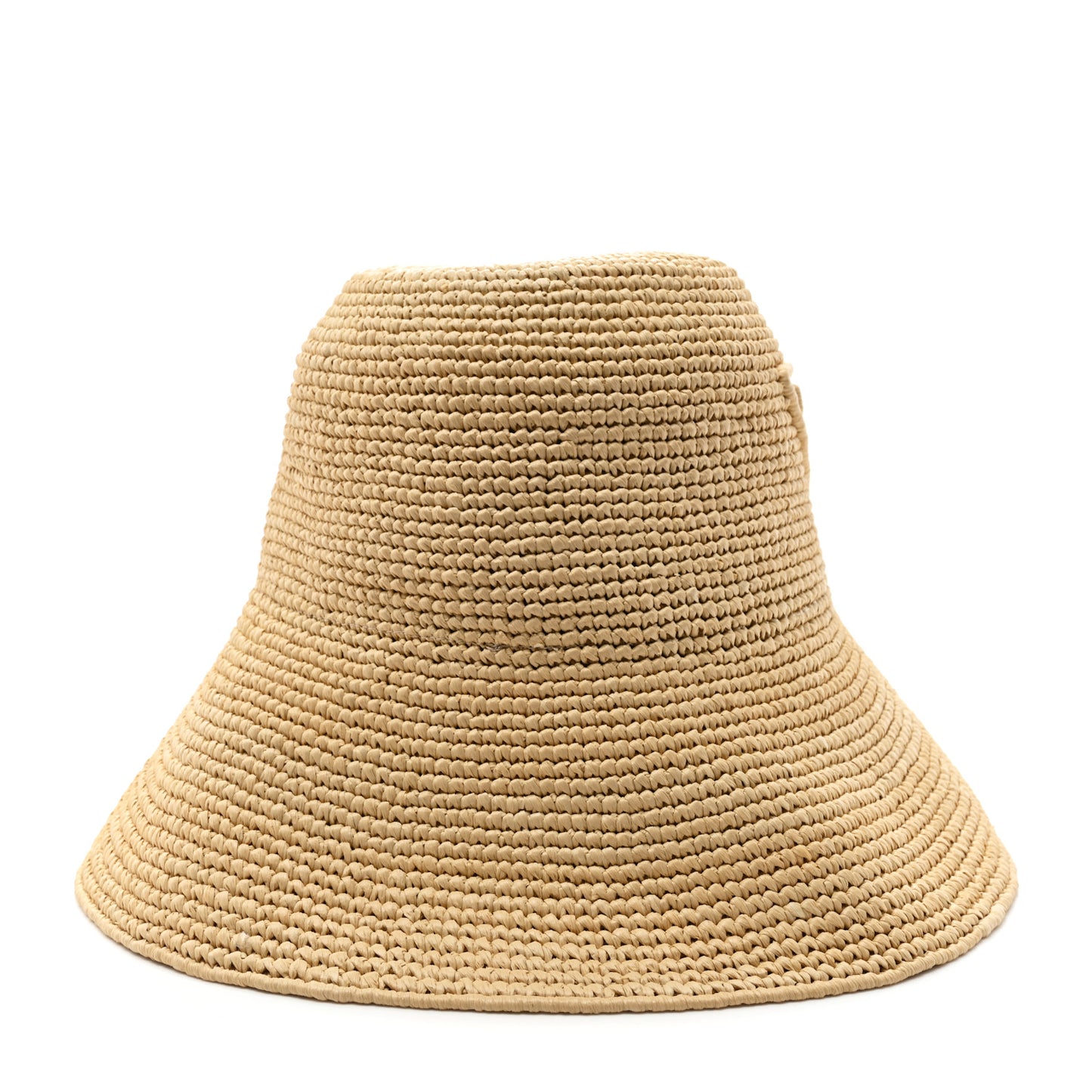 Raffia Triangle Logo Embroidered Womens Bucket Hat M Naturale