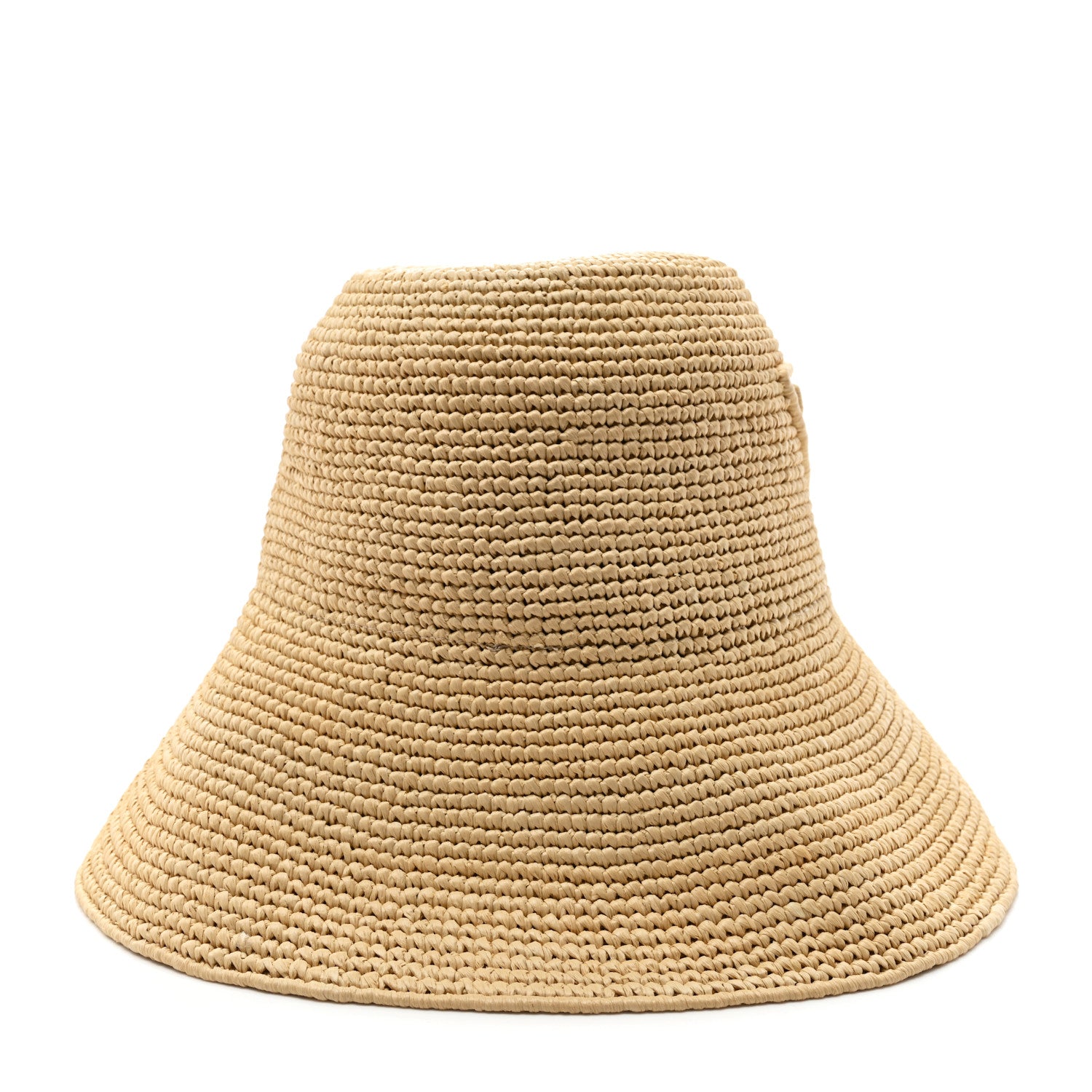Prada Raffia Triangle Logo Embroidered Womens Bucket Hat M Naturale 5 of 8