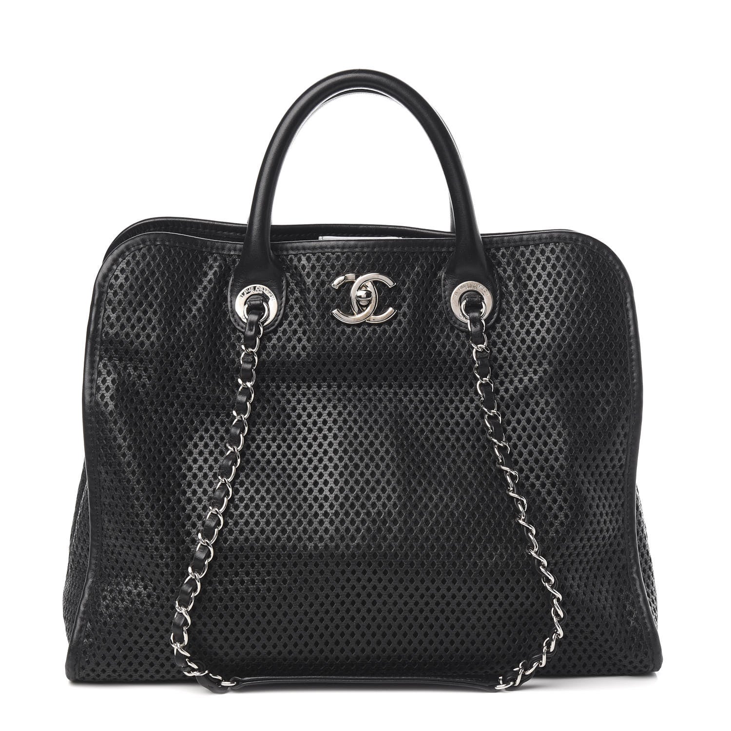 Chanel Calfskin Perforated Up In The Air Tote Black 1 of 10