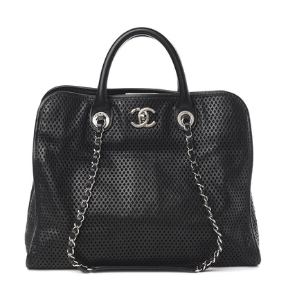 Chanel Calfskin Perforated Up In The Air Tote Black 1 of 10