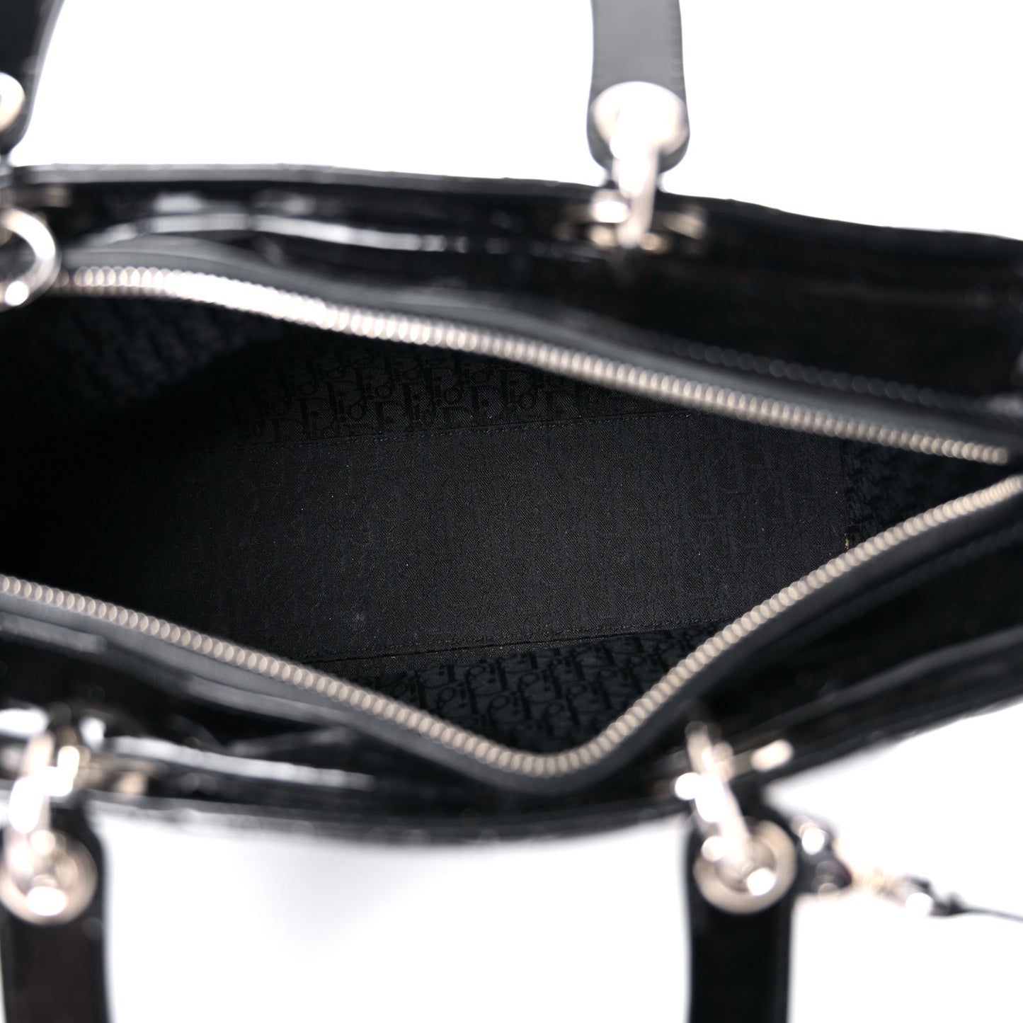 Patent Cannage Large Lady Dior Black