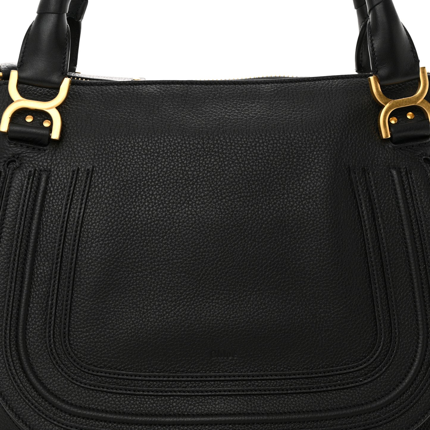 Calfskin Large Marcie Satchel Black