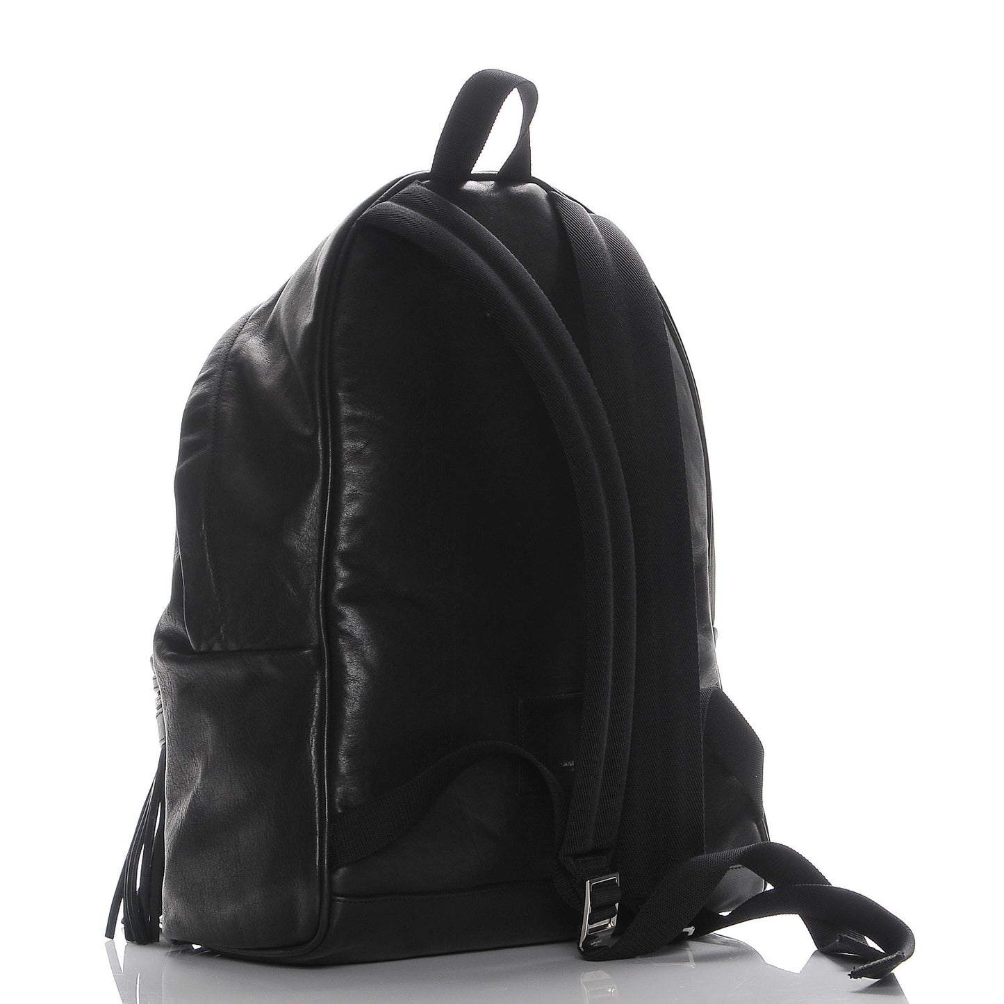 Lambskin Delave Fringe Backpack Black