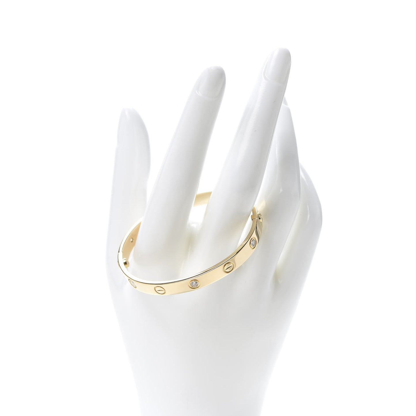 18K Yellow Gold 6 Diamond LOVE Bracelet 16