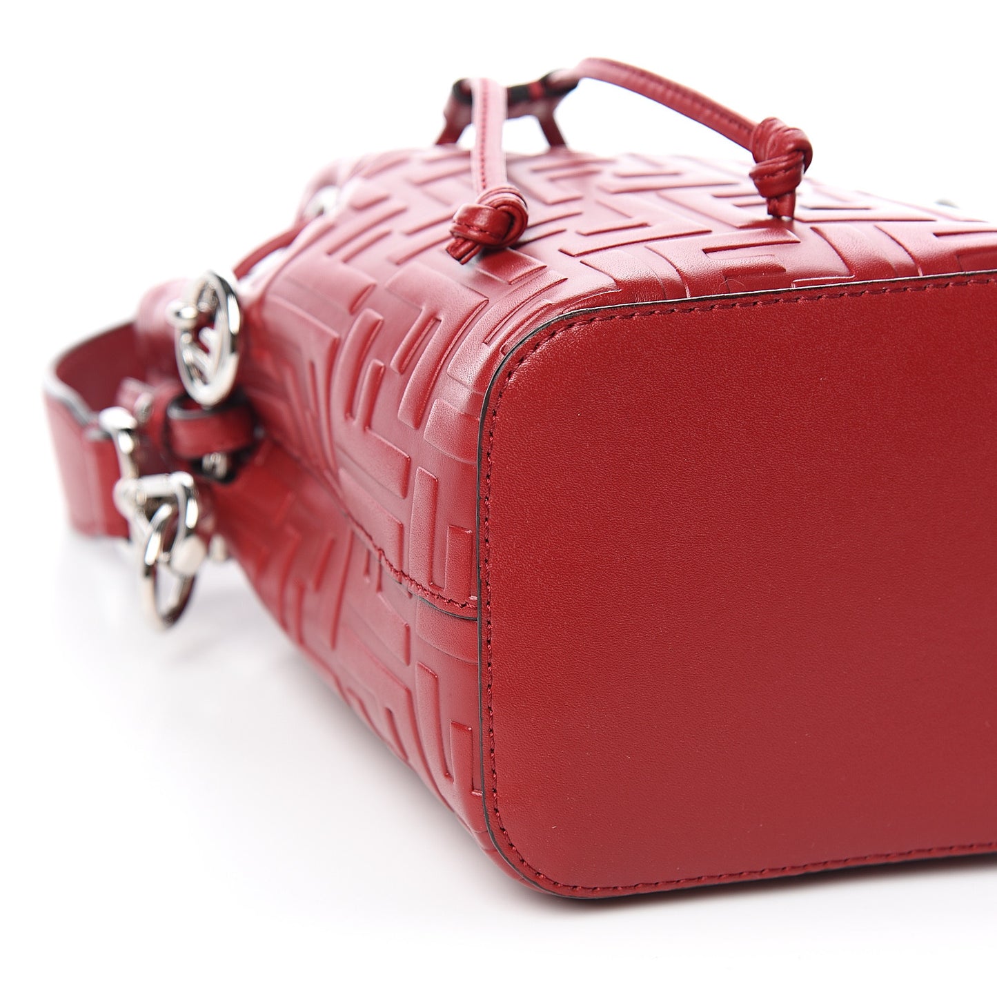 Vitello Liberty F is Fendi FF 1974 Embossed Mini Mon Tresor Bucket Bag Fragola