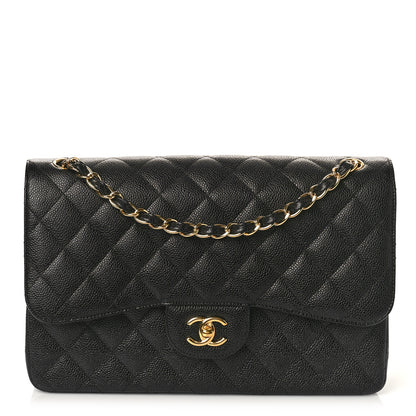 Chanel Caviar Quilted Jumbo Double Flap Black 1 of 10