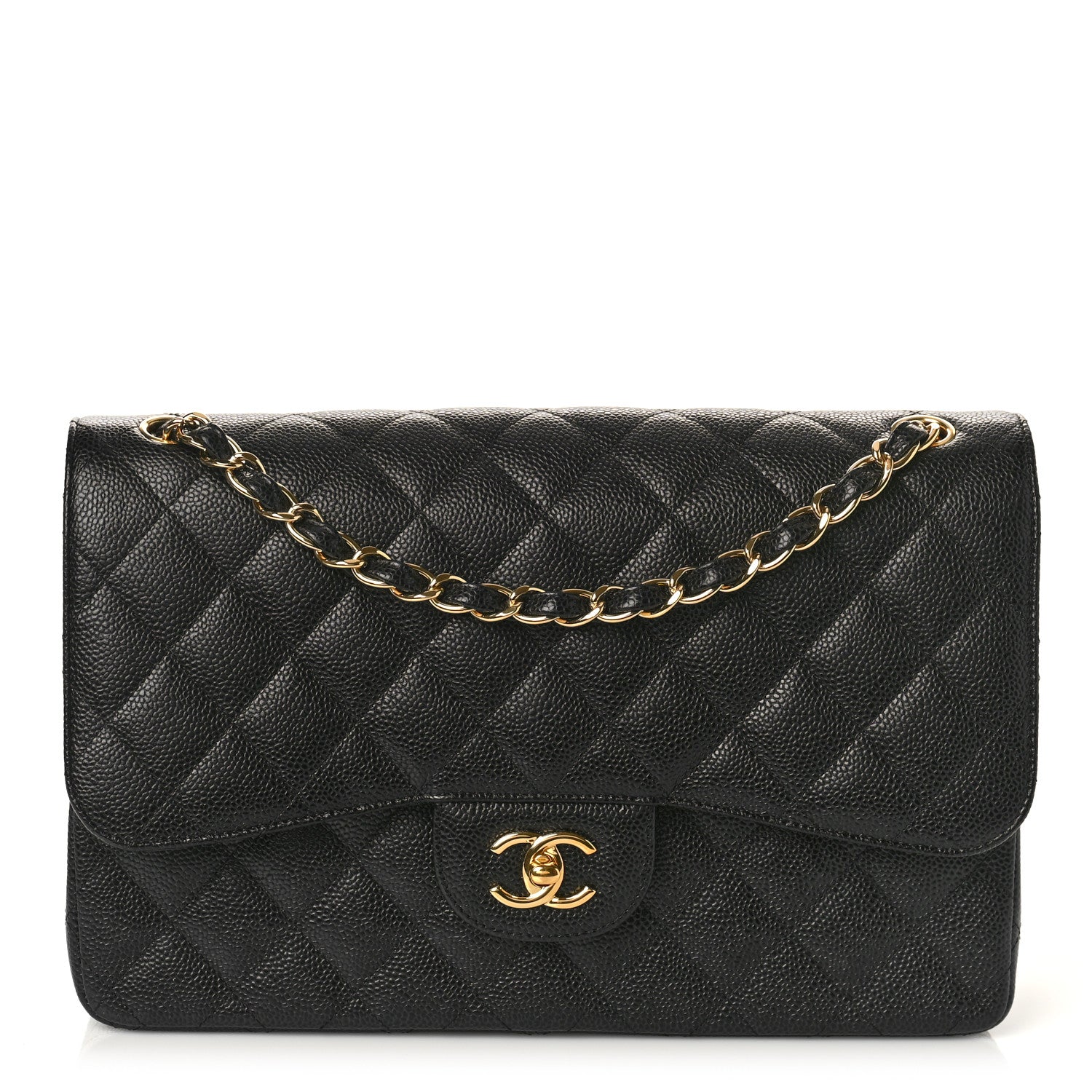 Chanel Caviar Quilted Jumbo Double Flap Black 1 of 10
