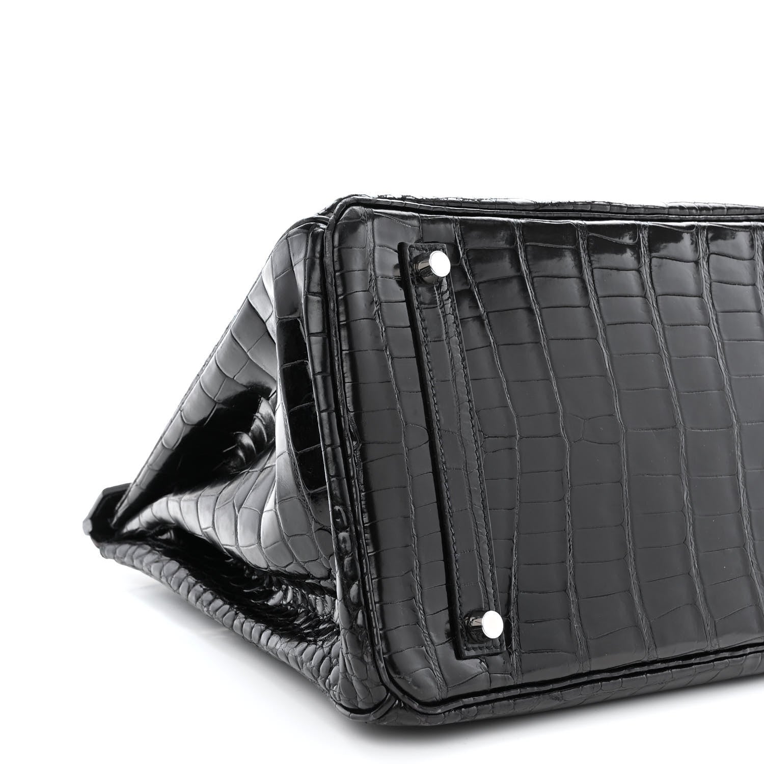 Hermes Shiny Porosus Crocodile Birkin 35 Black 9 of 14
