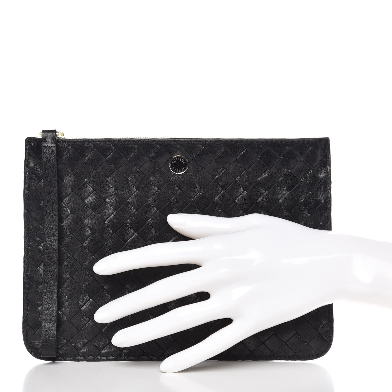 Bottega Veneta Vitello Intrecciato Pouch Black 2 of 7