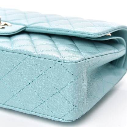 Chanel Caviar Quilted Medium Double Flap Light Blue 8 of 10