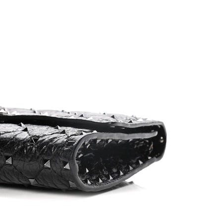 Valentino Garavani Craquele Nappa Rockstud Spike Wallet on Chain Black 8 of 13