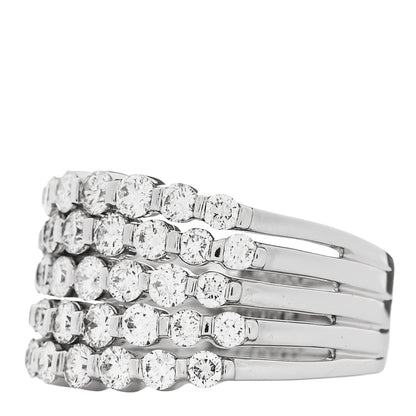 Parker & West by FASHIONPHILE 14K White Gold Diamond 1.90ctw Five Row Band Ring 53 6.25 3 of 10