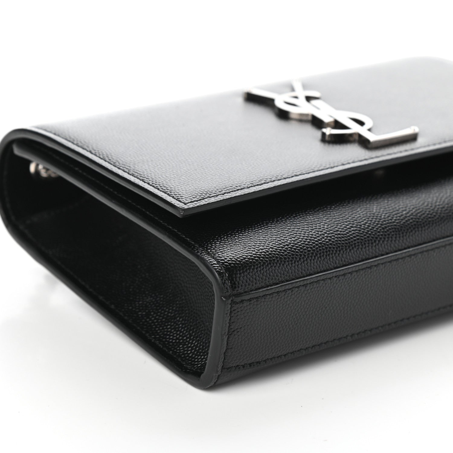 Saint Laurent Grain De Poudre Small Monogram Kate Satchel Black 8 of 9