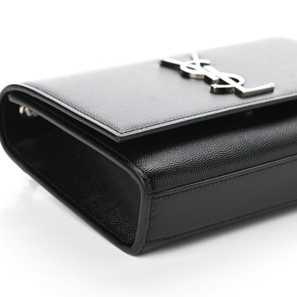 Saint Laurent Grain De Poudre Small Monogram Kate Satchel Black 8 of 9