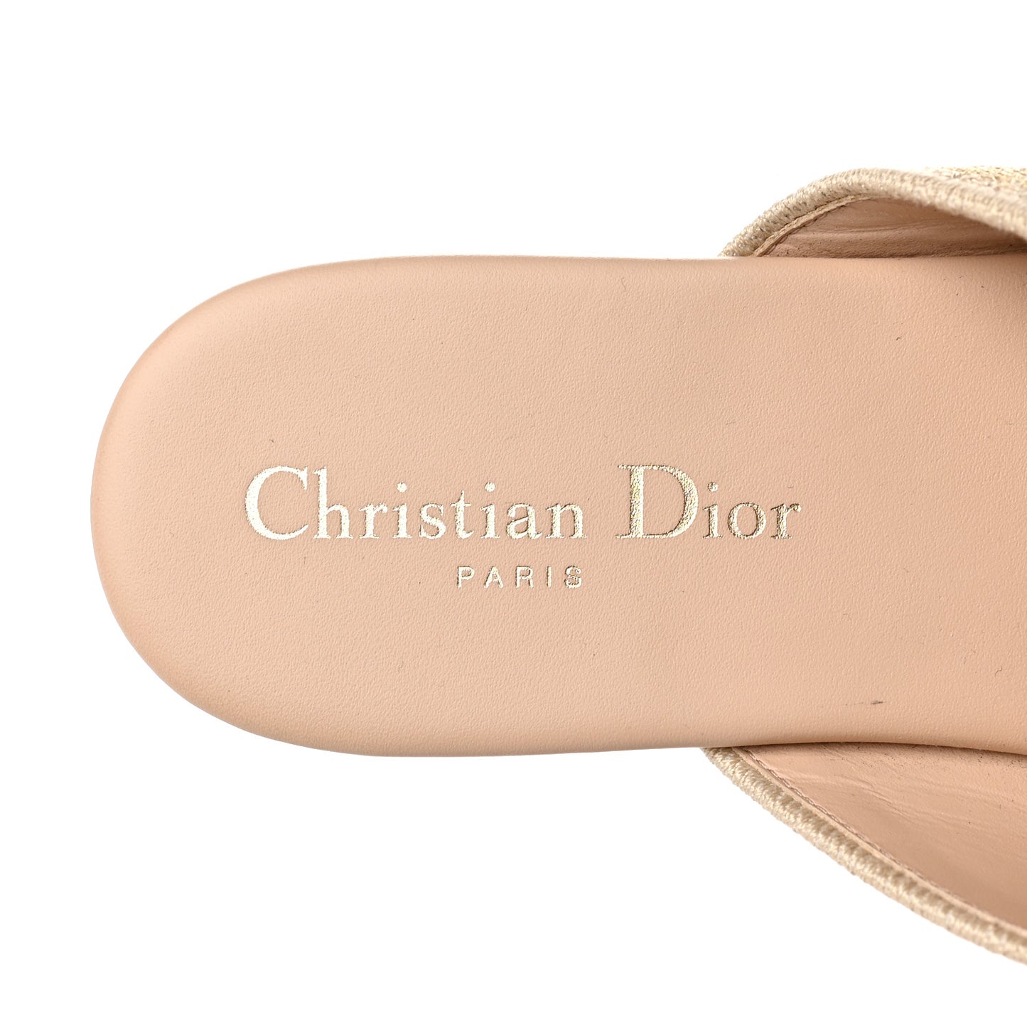 Lurex Romance Embroidered Dway Criss Cross Slide Sandal 40 Gold Beige