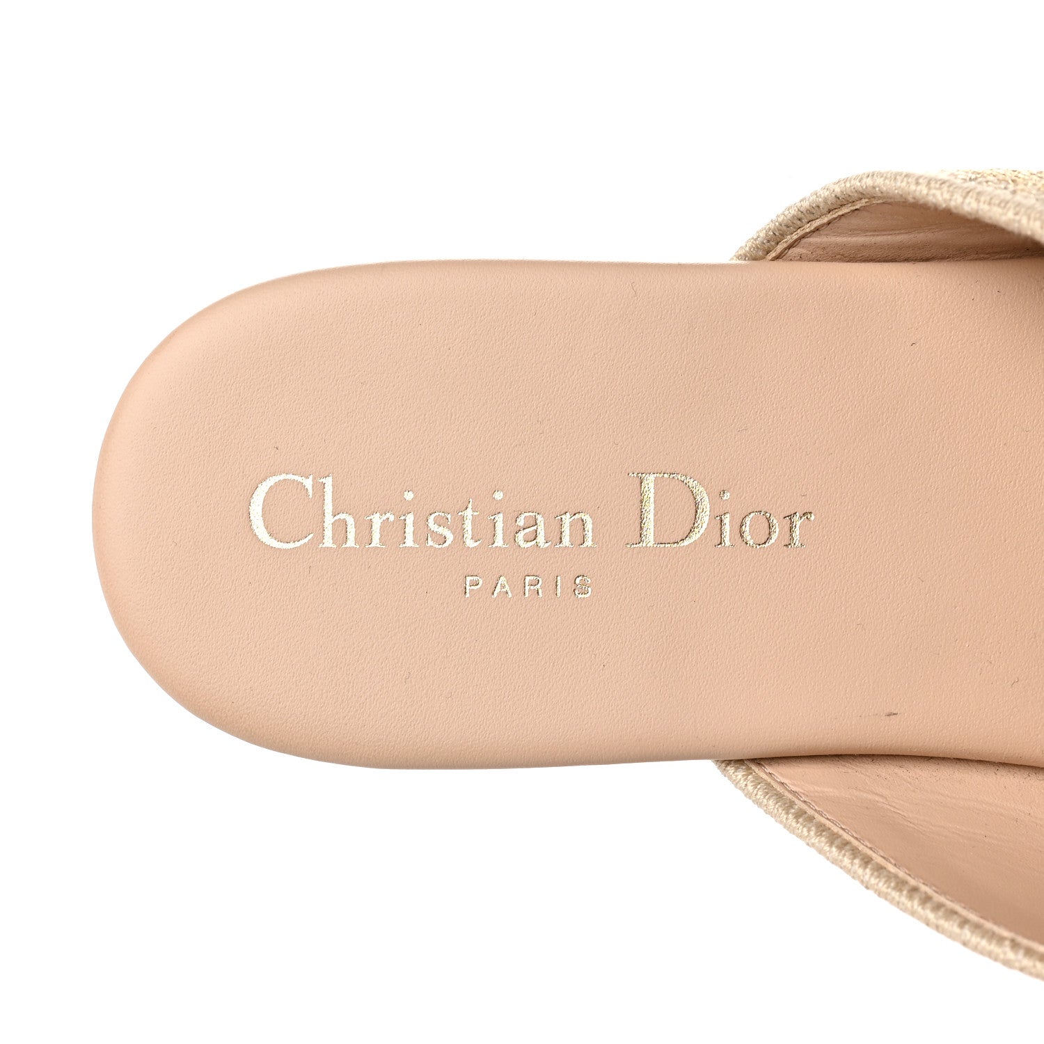 Christian Dior Lurex Romance Embroidered Dway Criss Cross Slide Sandal 40 Gold Beige 7 of 8