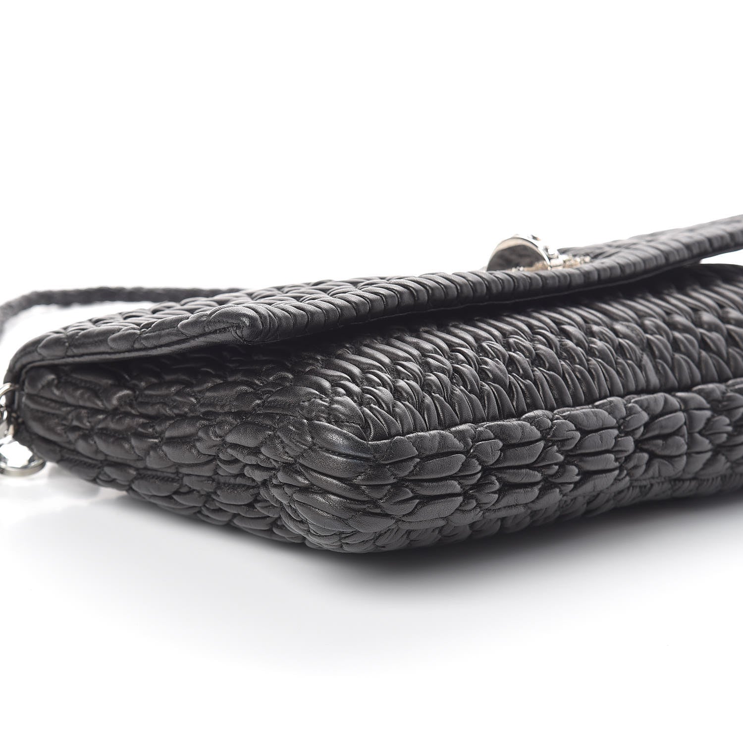 Miu Miu Nappa Matelasse Crystal Flap Clutch Black 8 of 9