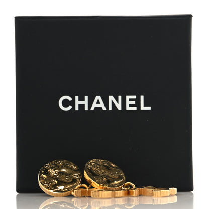 Chanel Metal Disc CC Drop Earrings Gold 5 of 5