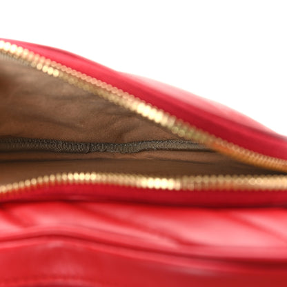 Gucci Calfskin Matelasse Diagonal Mini Interlocking G Heart Shoulder Bag Hibiscus Red 7 of 9