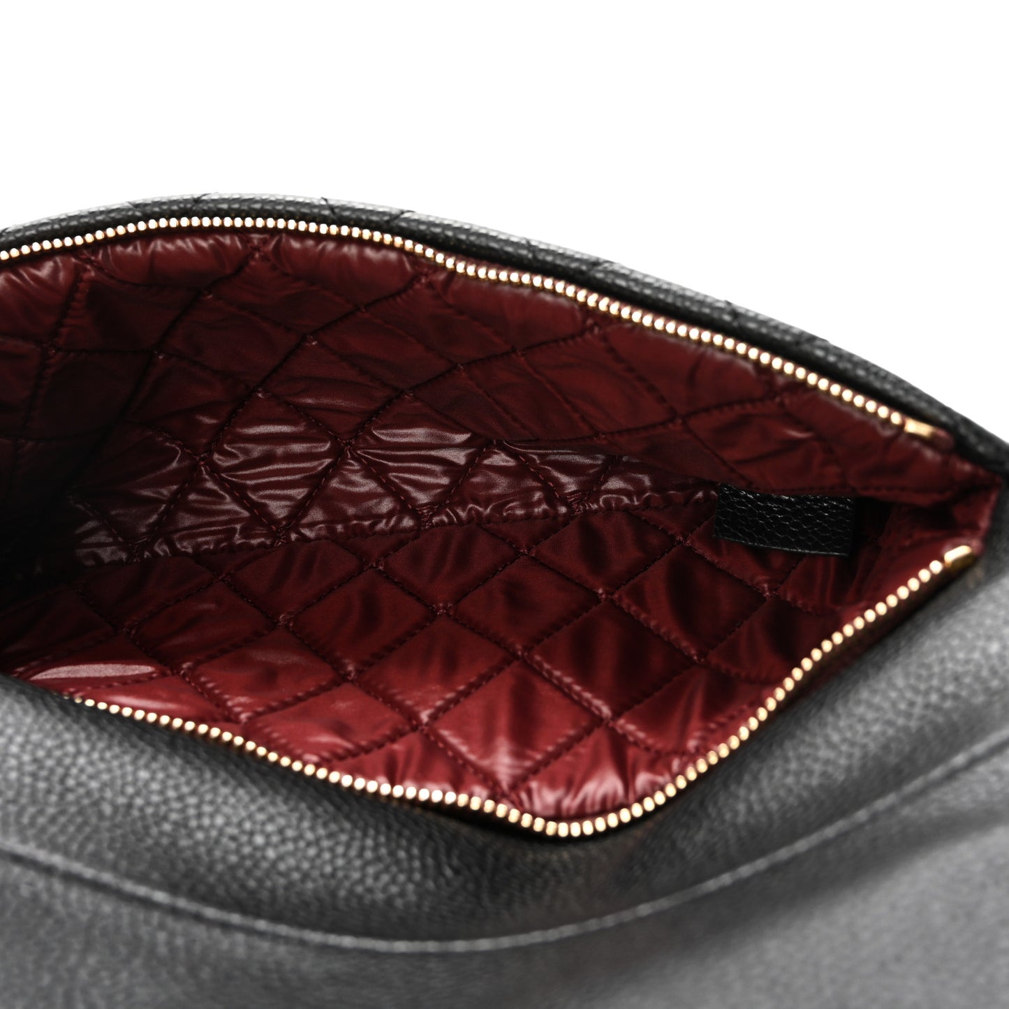 Caviar Quilted CC Beauty Clutch Black