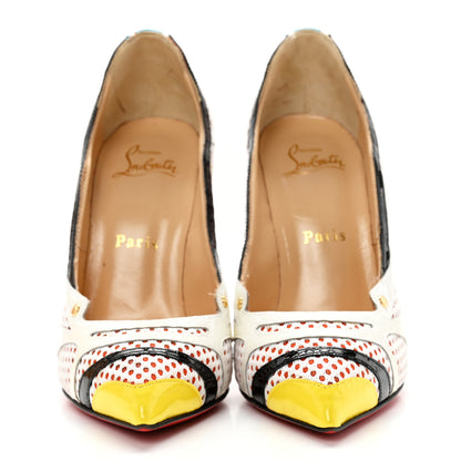 Christian Louboutin Patent Calfskin Mesh So Kate Tronetta 120 Pumps 36 White Multi 2 of 13