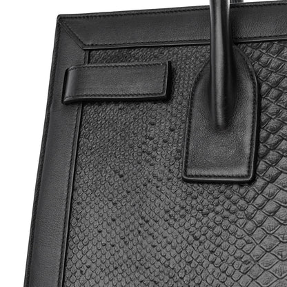 Saint Laurent Python Calfskin Embossed Small Sac de Jour Black 15 of 17