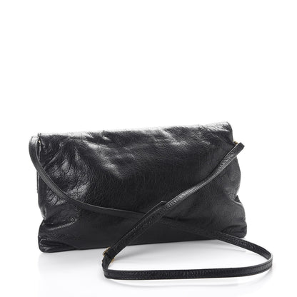 Balenciaga Agneau Giant 12 Gold Hardware Envelope Strap Clutch Black 3 of 7