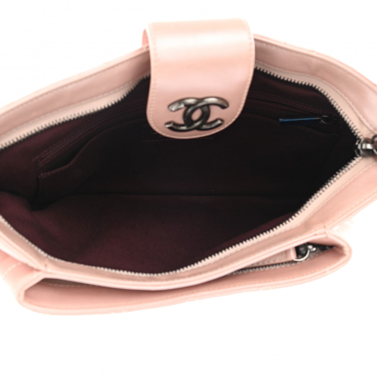 Chanel Glazed Calfskin Quilted Coco Pleats Clutch Light Pink 5 of 10