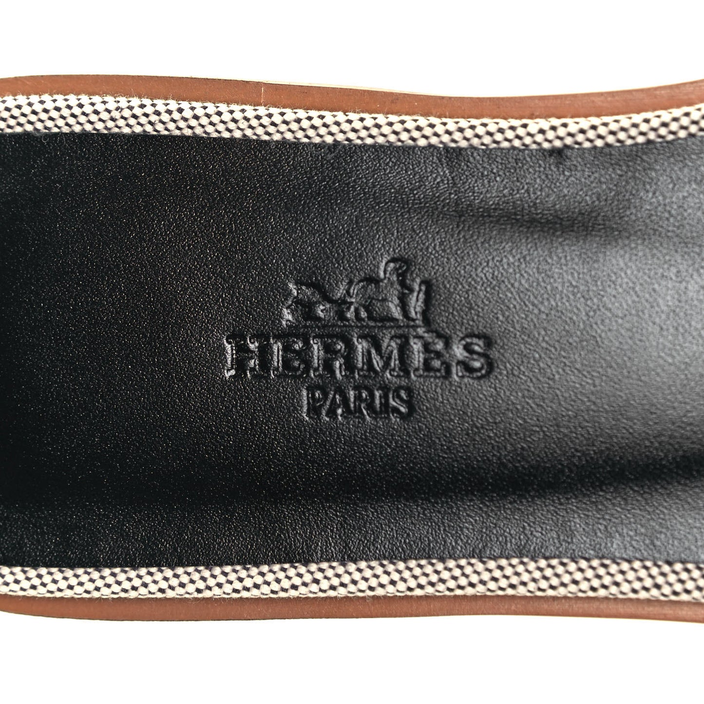 Calfskin Canvas Oran Sandals 36 Black