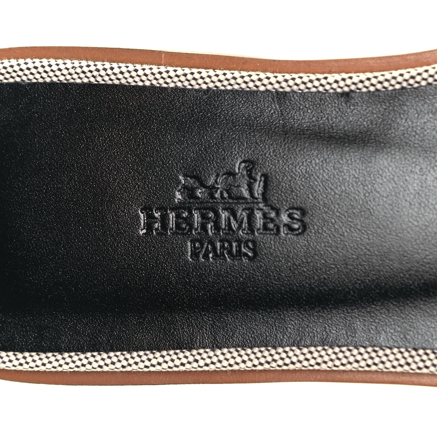 Hermes Calfskin Canvas Oran Sandals 36 Black 7 of 7