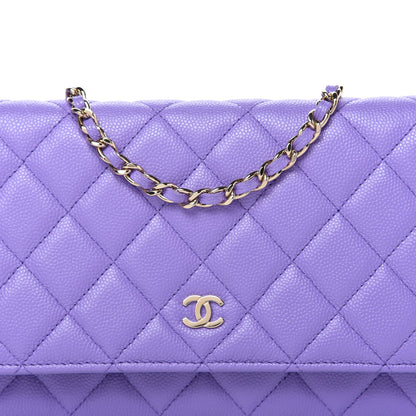 Chanel Caviar Quilted Wallet On Chain WOC Purple 10 of 11